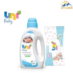 مایع لباس بچه آنتی باکتریال یونی بی بی هدیه دار حجم 1500 میل مایع لباس بچه آنتی باکتریال یونی بی بی هدیه دار حجم 1500 میل