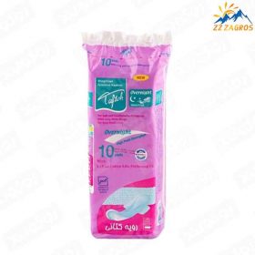 نوار بهداشتی بالدار ویژه شب کتانی تافته تعداد 10 عددی Tafteh نوار بهداشتی بالدار ویژه شب کتانی تافته تعداد 10 عددی Tafteh