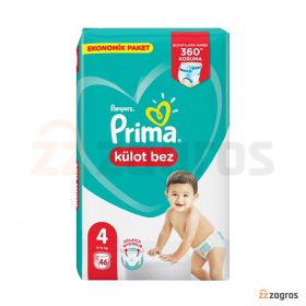 پوشک بچه شورتی پریما سایز 4 مدل Kulot bez بسته 46 عددی