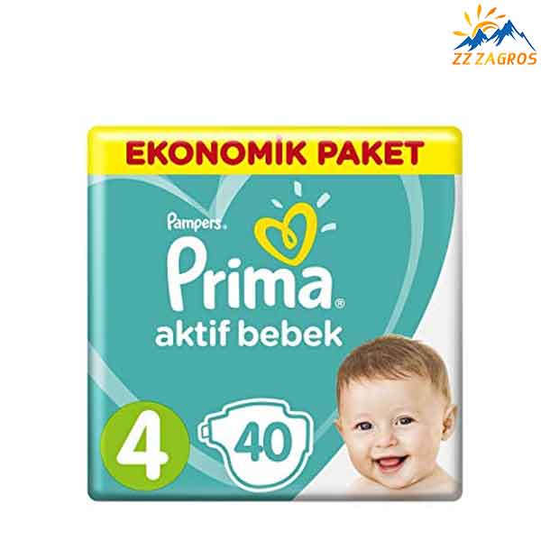 پوشک پریما سایز ۴ بسته۴۰ عددی prima