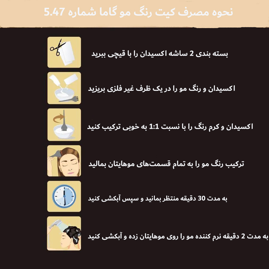 کیت رنگ مو گاما بلوطی شماره 5.47