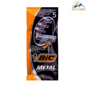 خودتراش 2 تیغ بیک مدل METAL بسته 5 عددی