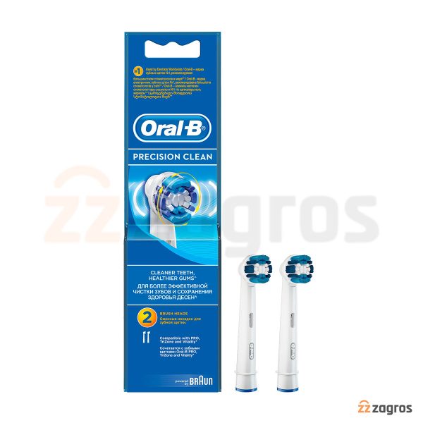 سری یدک مسواک برقی اورال بی مدل PRECISION CLEAN تعداد 2 عددی Oral-B