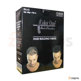 پودر پرپشت کننده مو کالر وان مدل BLACK مقدار 25 گرم + اسپری ثابت کننده مو