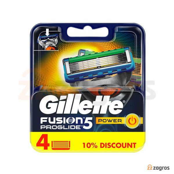 تیغ یدک ژیلت مدل FUSION PROGLIDE 5 POWER تعداد 4 عددی Gillette