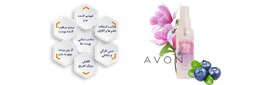 اسپری بدن آون با رایحه گل ارکیده و بلوبری حجم 100 میل