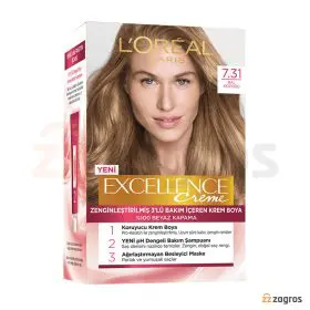 کیت رنگ مو عسلی شماره 7.31 لورآل سری Excellence کیت رنگ مو عسلی شماره 7.31 لورآل سری Excellence