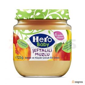 پوره مخلوط شفتالو و موز هرو بیبی وزن 125 گرم پوره مخلوط شفتالو و موز هرو بیبی وزن 125 گرم