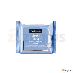 دستمال مرطوب پاک کننده آرایش نوتروژینا مدل deep clean بسته 25 عددی