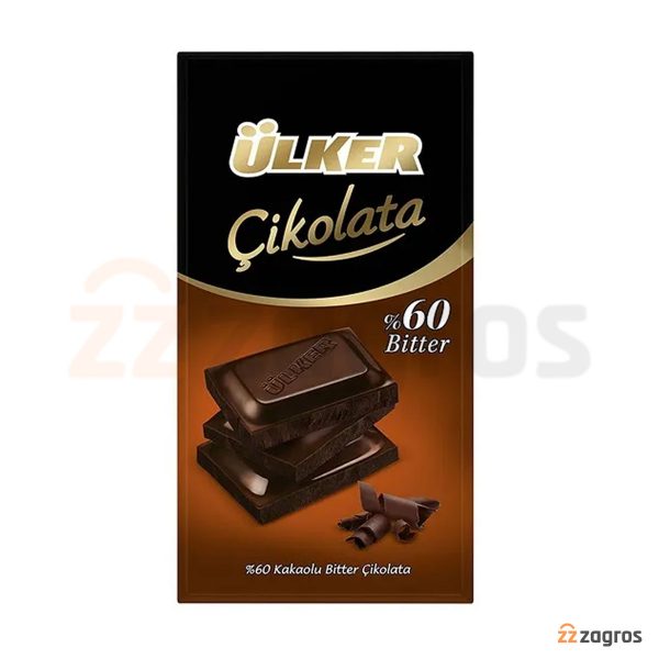 شکلات تلخ ۶۰ درصدی اولکر وزن ۸۰ گرم