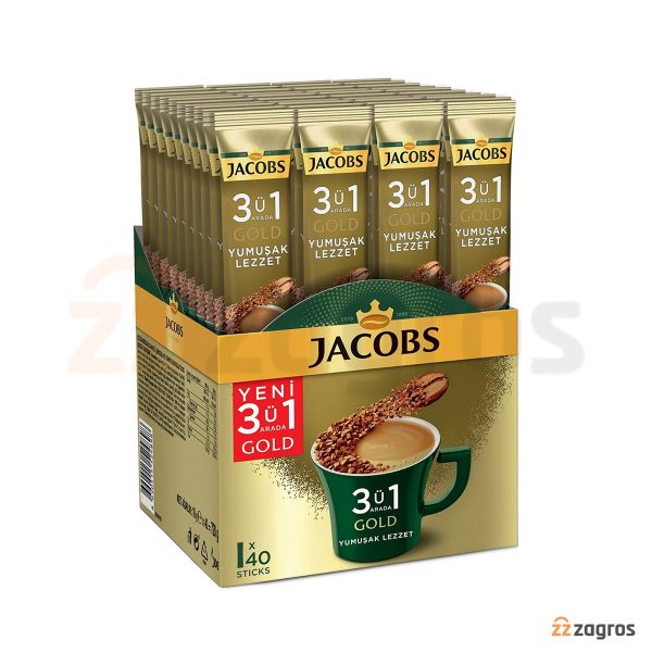پودر قهوه فوری جاکوبز مدل yumusak lezzet بسته 40 عددی