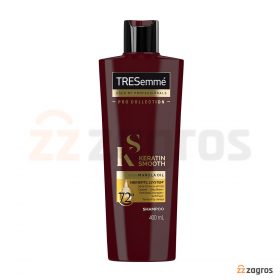 شامپو ترزمه مدل keratin smooth حاوی کراتین و روغن مارولا مناسب انواع مو 400 میل