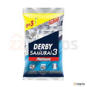 خودتراش 3 تیغ دربی مدل Samurai3 بسته 12 عددی