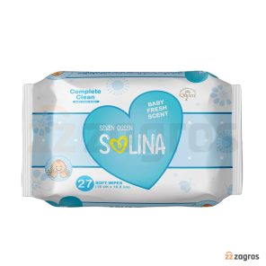 دستمال مرطوب کودک سون کوئین مدل سولینا Baby Fresh Scent بسته 27 عددی