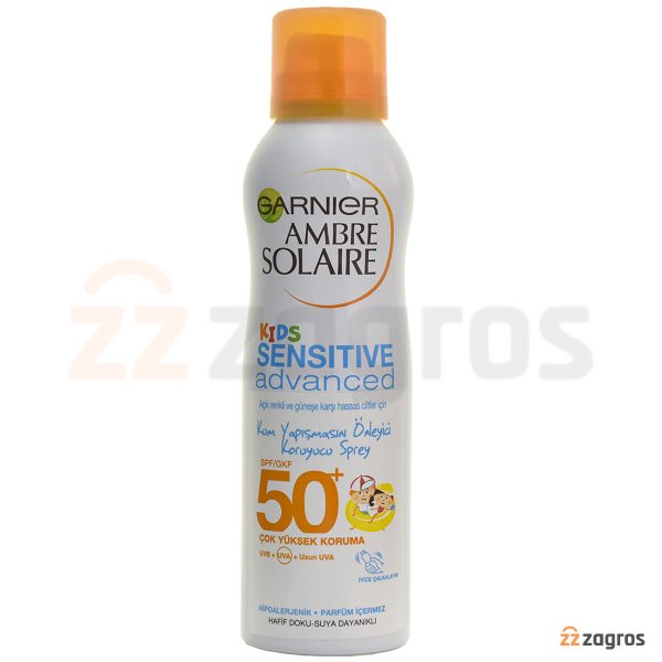 اسپری ضد آفتاب کودک و دافع شن و ماسه گارنیر SPF 50+ حجم 200 میل