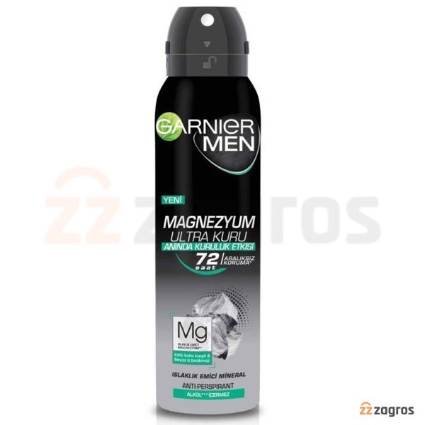 خرید اسپری ضد تعریق مردانه گارنیر مدل MAGNEZYUM ULTRA KURU حجم 150 میل