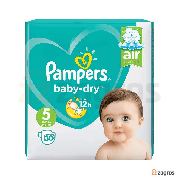 پوشک بچه شورتی پمپرز مدل baby-dry بسته 30 عددی