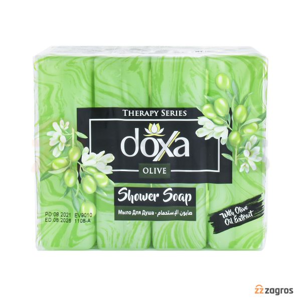 صابون حمام doxa حاوی عصاره روغن زیتون بسته 4 عددی