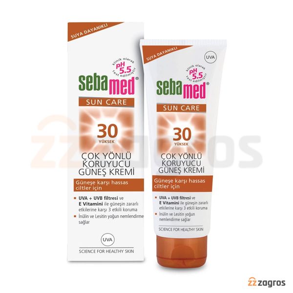 کرم ضد آفتاب سبامد حاوی spf 30 مناسب پوست حساس 75 میل