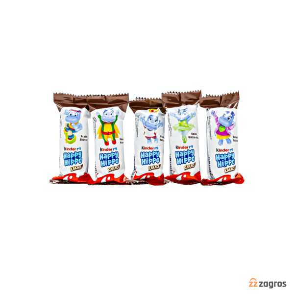 بیسکوییت کاکائویی کیندر مدل Happy Hippo وزن 20.7 گرم بسته 5 تایی