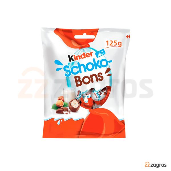 شکلات با کرم فندقی کیندر مدل Schoko Bons بسته 48 عددی وزن 125 گرم