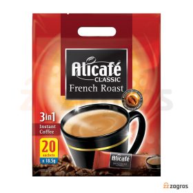 کافی میکس 3 در 1 علی کافه مدل French Roast بسته 20 عددی