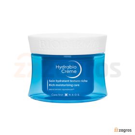 کرم مرطوب کننده بایودرما مدل hydrabio مناسب پوست حساس و خشک 50 میل