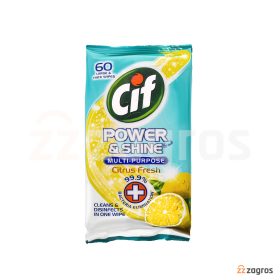 دستمال مرطوب پاک کننده سطوح چند منظوره سیف مدل Citrus Fresh بسته 60 عددی