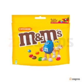 دراژه شکلات شیری m&m's با مغز بادام زمینی وزن 360 گرم