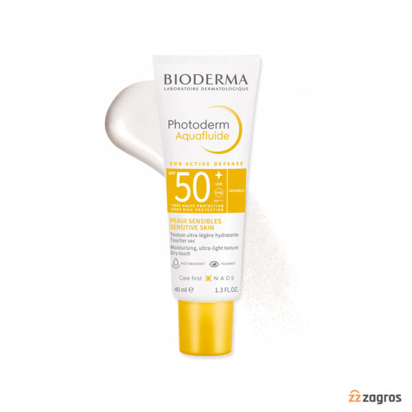 فلوئید ضد آفتاب بایودرما +spf50 رنگ روشن مناسب پوست حساس 40 میل