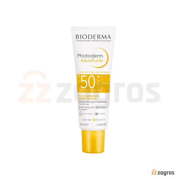 فلوئید ضد آفتاب بایودرما +SPF50 مدل Photoderm Aquafluide بی رنگ مناسب انواع پوست 40 میل