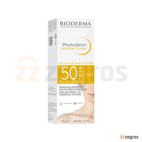فلوئید ضد آفتاب بایودرما SPF50 مدل Photoderm مناسب پوست حساس 75 گرم