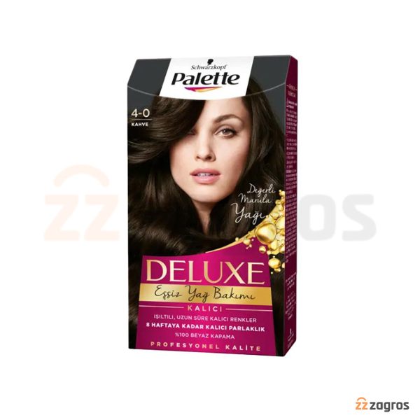 کیت رنگ مو قهوه ای پلت سری Deluxe مدل Kalici شماره 4.0