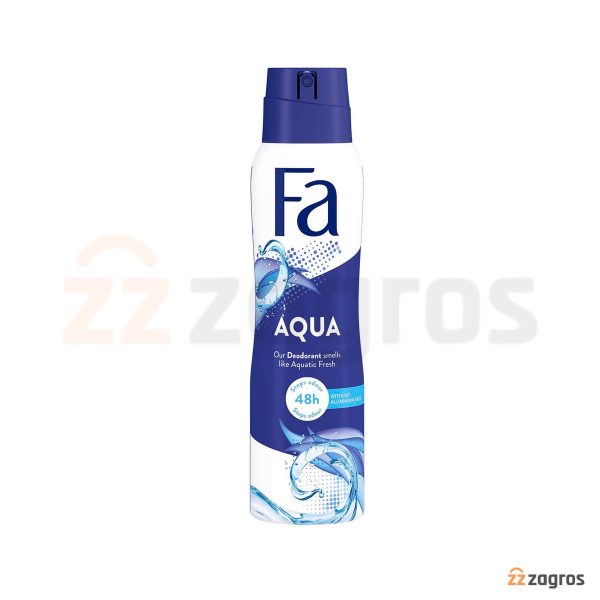 اسپری دئودورانت زنانه فا مدل Aqua با رایحه طراوت بخش دریا 150 میل