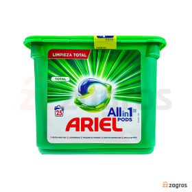قرص ماشین لباسشویی آریل All in 1 مدل Total بسته 25 عددی قرص ماشین لباسشویی آریل All in 1 مدل Total بسته 25 عددی