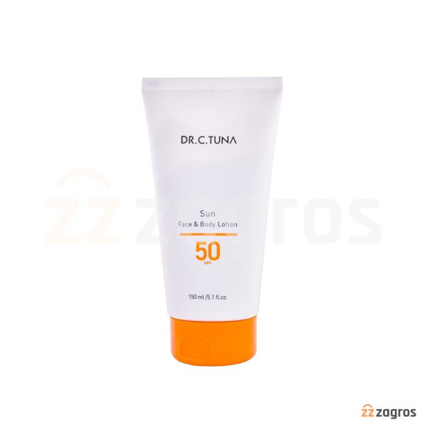 لوسیون ضد آفتاب صورت و بدن فارماسی Dr.C.Tuna حاوی SPF50 بی رنگ مناسب انواع پوست