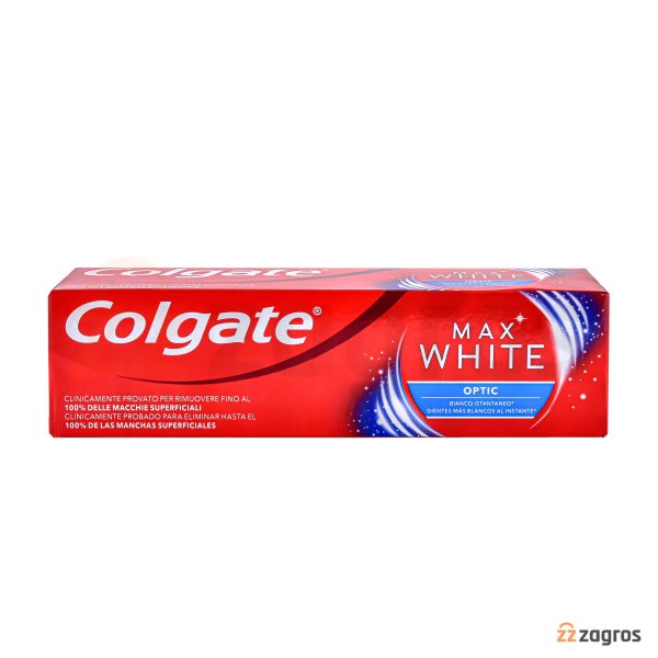 خمیر دندان سفید کننده کلگیت سری Max White مدل Optic