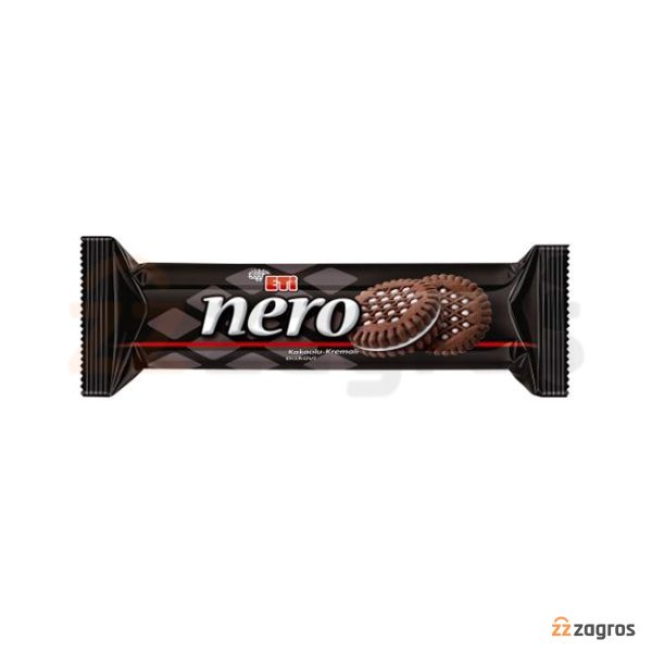بیسکویت کاکائویی با مغز کرم شیری اتی Nero وزن 110 گرم
