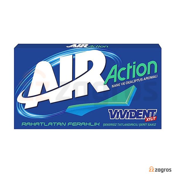 آدامس بدون شکر مدل Air Action با طعم نعناع و اکالیپتوس 26 گرم