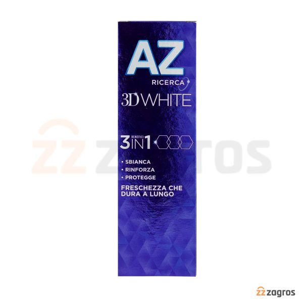 خمیر دندان سفید کننده 3 در 1 AZ Ricerca مدل 3D White Frezchezza حجم 75 میل