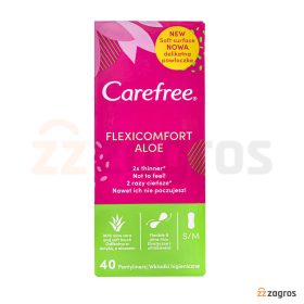 پد روزانه Carefree مدل Flexicomfort Aloe سایز متوسط و کوچک بسته 40 عددی