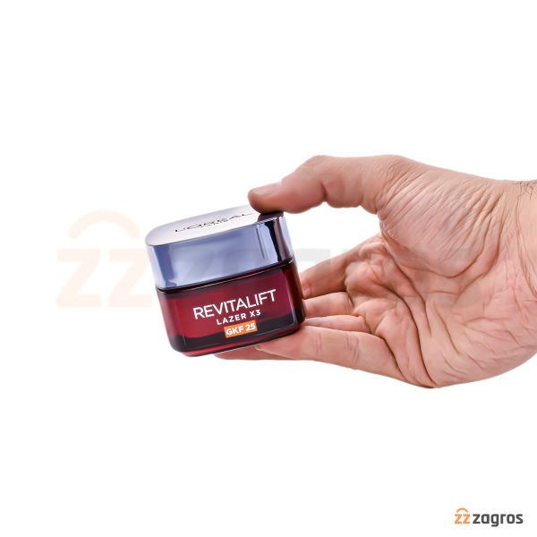 تصویر کرم ضد چروک و ضد لک لورآل سری Revitalift Lazer X3 حاوی SPF25 حجم 50 میل