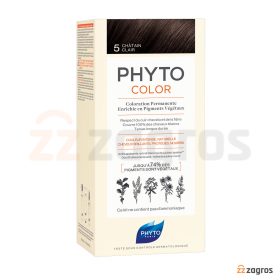 کیت رنگ مو بدون آمونیاک فیتو سری Color شماره 5 پایه رنگ قهوه ای روشن