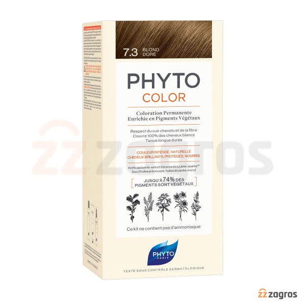 کیت رنگ مو بدون آمونیاک فیتو سری Color شماره 7.3 پایه رنگ بلوند طلایی