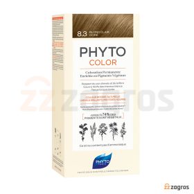 کیت رنگ مو بدون آمونیاک فیتو سری Color شماره 8.3 پایه رنگ بلوند طلایی روشن