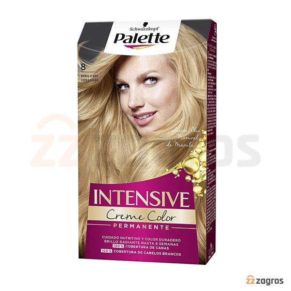 کیت رنگ مو بلوند روشن پلت سری Intensive شماره 8