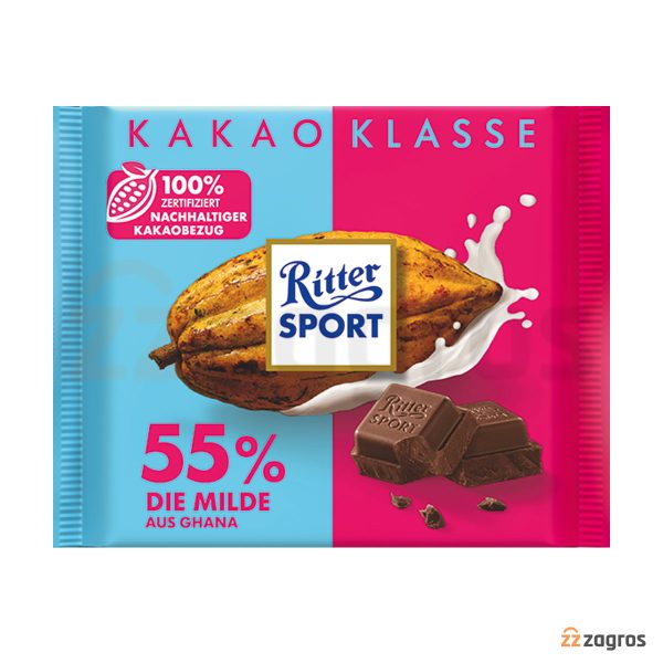 شکلات تلخ 55 درصد ریتر اسپرت Ritter Sport وزن 100 گرم