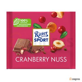 شکلات ریتر اسپرت Ritter Sport با تکه های زغال اخته و فندق 100 گرم