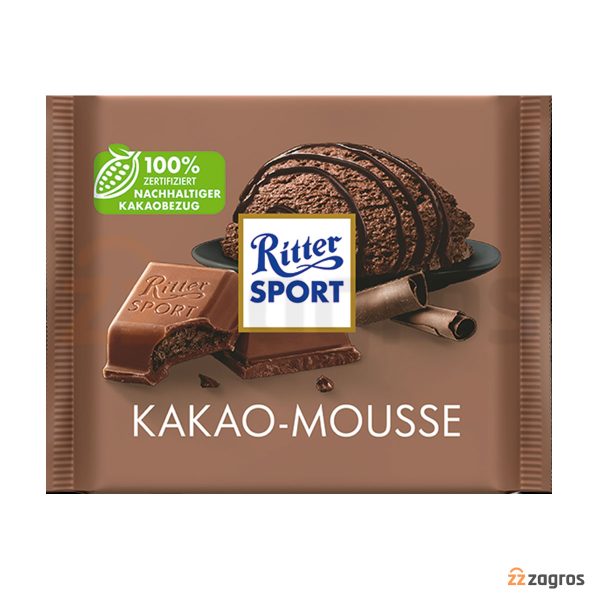 شکلات ریتر اسپرت Ritter Sport با مغز موس کاکائو 100 گرم