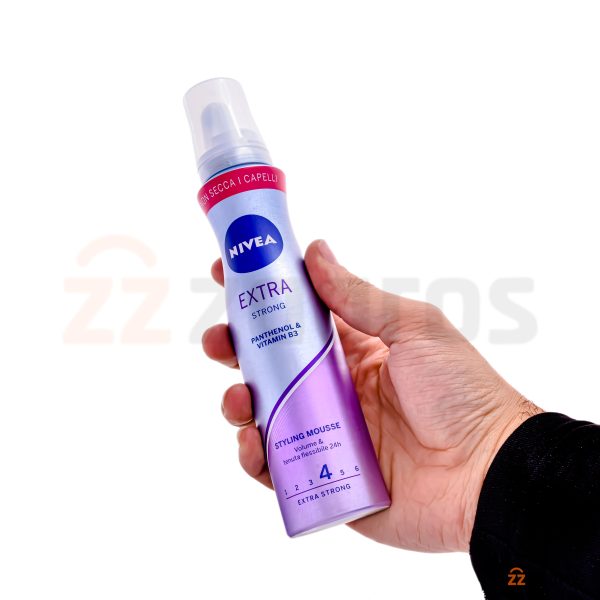 موس حالت دهنده و حجم دهنده مو نیوآ مدل Extra Strong حاوی ویتامین B3 و پانتنول 150 میل